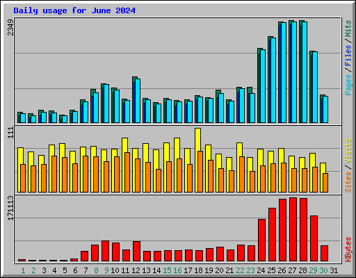 Daily usage for June 2024