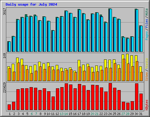 Daily usage for July 2024