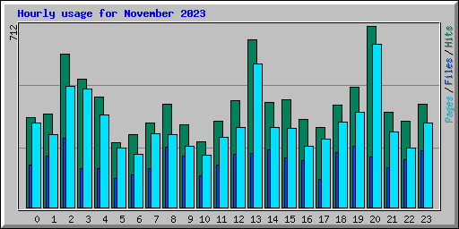 Hourly usage for November 2023