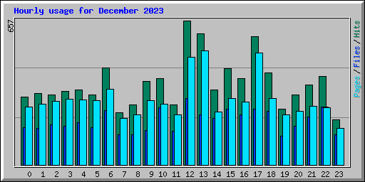 Hourly usage for December 2023