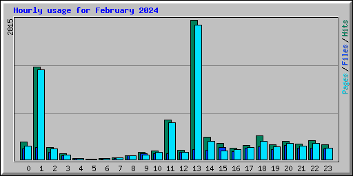 Hourly usage for February 2024